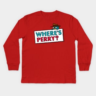 Where's Perry? Kids Long Sleeve T-Shirt